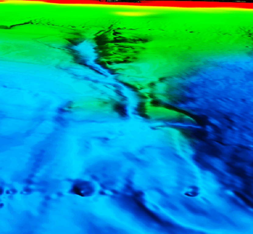EMODnet bathymetric scan, geometric features