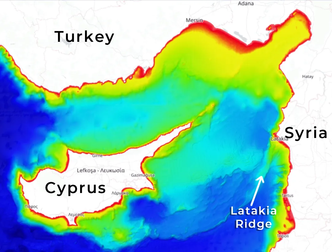 3D terrain model, Latakia Ridge summit